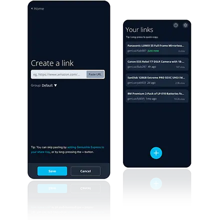 Geniuslink Express app screens